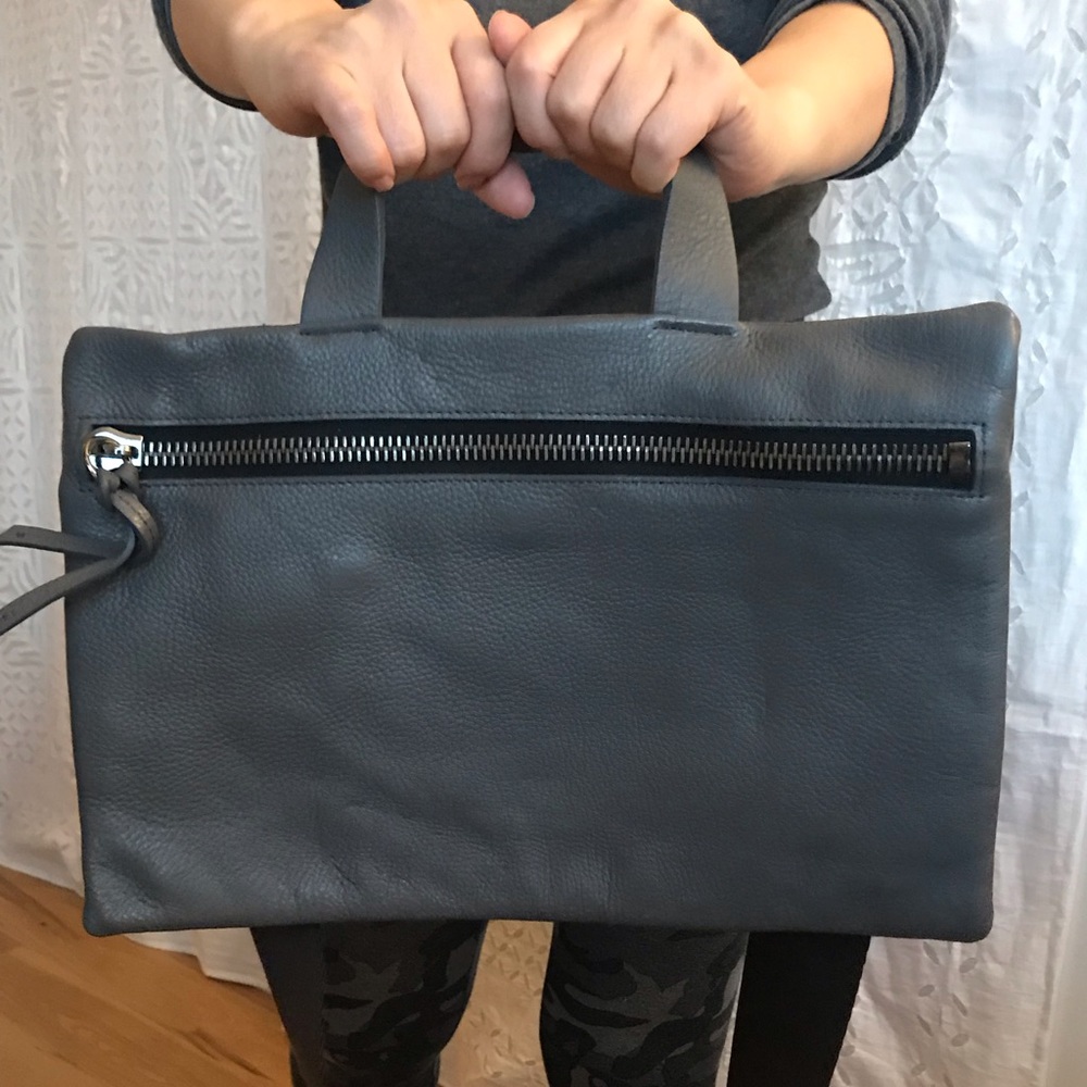 Creme leather crossbody bag